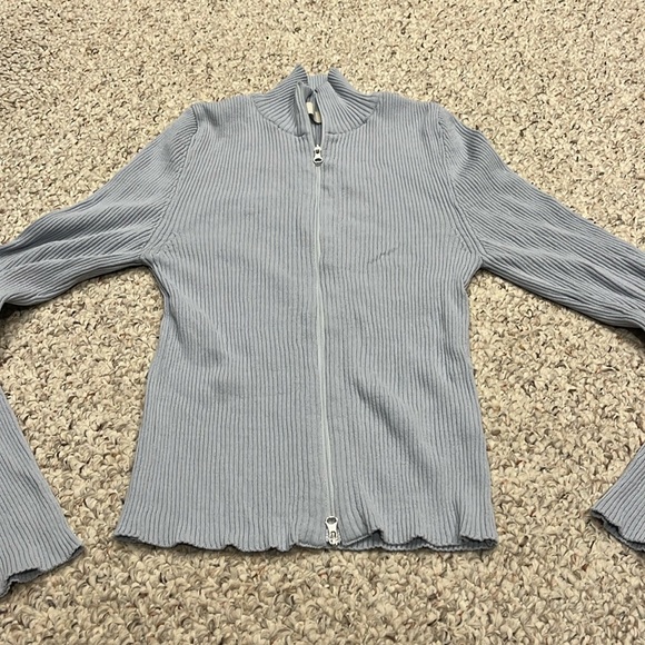 amomento Tops - Amomento Full Zip Ribbed Lightweight Jacket Spring Summer Collection Sz 0